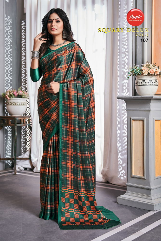 Squary Delux Vol 1 By Apple Printed Sarees Catalog
